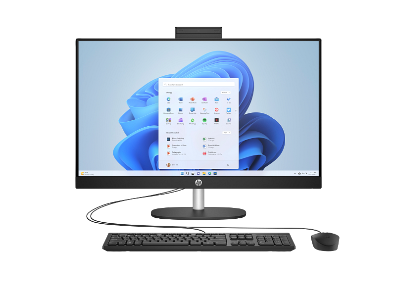 HP All-in-One 27-cr0154nh PC, Intel Core i7 1355U, 8GB DDR4 3200, 512GB PCIe NVMe M.2 SSD, FreeDOS, 27" FHD Touch Screen