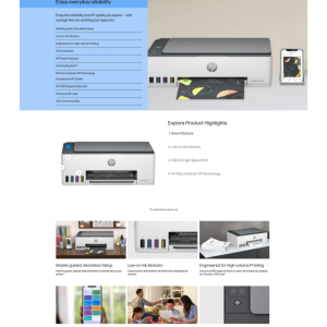 HP Smart Tank 580 All-in-One Printer, Print, Copy and Scan - Wireless and USB Interface - 1F3Y2A
