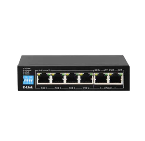 D-Link 6-Port Gigabit PoE Switch with 4 Long Reach PoE Ports and 2 Uplink Ports - DGS-F1006P